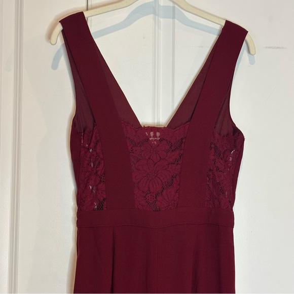 NWT Lulus Kiska Burgundy Lace Back Sleeveless Wide Leg Jumpsuit S - Picture 6 of 10